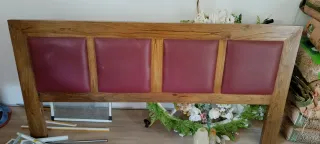 Cabecero Cama Matrimonio Madera y Polipiel