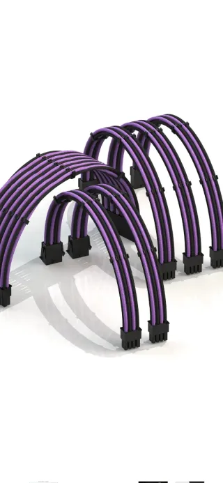 Cables PC 30cm Negro y Fucsia