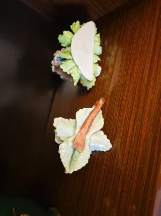 Coppia Porta Candela Ceramica Capodimonte