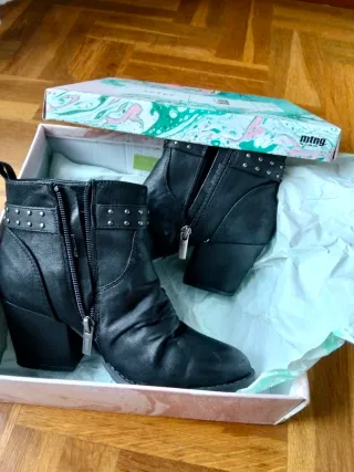 Botines Mustang negros mujer talla 38