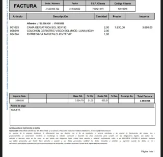 Cama geriátrica eléctrica - Perfecto estado