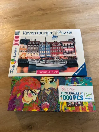 2 Puzzles Ravensburger y Djeco 1000 piezas