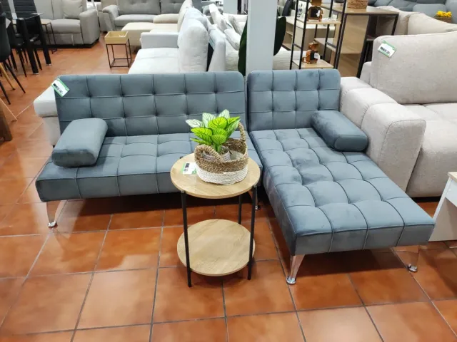 Sofá cama chaise longue 198cm gris