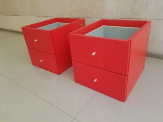 2 Módulos Cajones Rojos Ikea Kallax