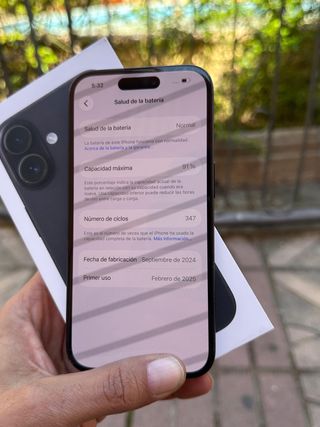 iPhone 16 128gb 91% Batería
