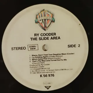 Ry Cooder The Slide Area Vinilo