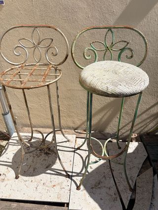 12 Taburetes Forja Vintage .Pesados.