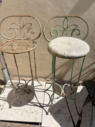 12 Taburetes Forja Vintage .Pesados.