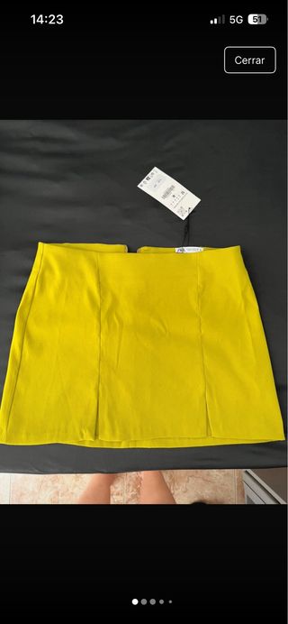 Falda Zara verde lima Talla S