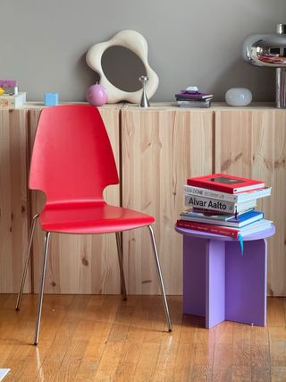 Silla vintage IKEA Vilmar Roja Diseño space age