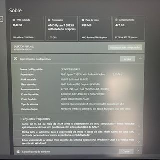 Portátil 16” Ryzen 7 16GB / 512GB SSD