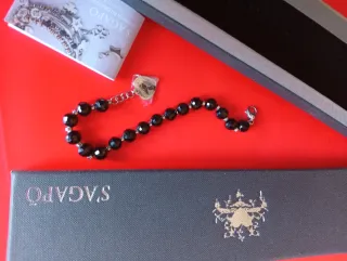 Bracciale Sagapo nero e argento