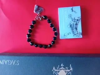 Bracciale Sagapo nero e argento