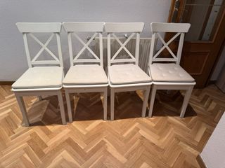 Mesa redonda Ikea LIATORP + 4 sillas INGOLF