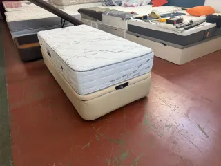 Colchón Visco 90x190 y Canapé Beige