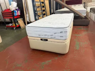 Colchón Visco 90x190 y Canapé Beige