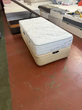 Colchón Visco 90x190 y Canapé Beige