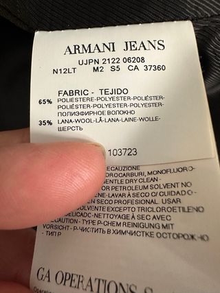 Chaqueta Armani Jeans Talla 40