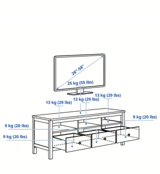 Mueble TV Ikea Hemnes Madera