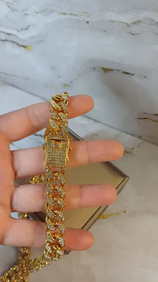 Cadena Cubana Chapado Oro 18k Circonitas