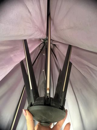 Sombrilla de jardín grande gris