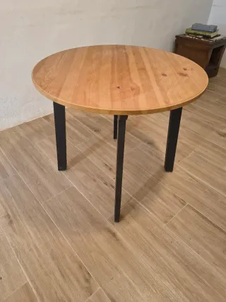 Mesa redonda madera y metal