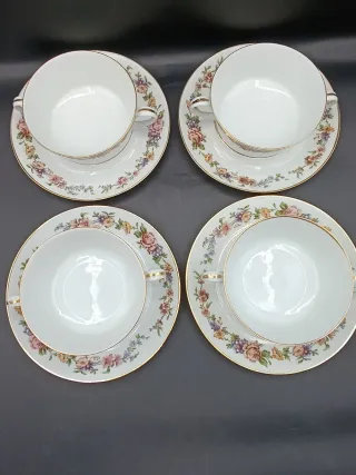 Set tazas consomé porcelana