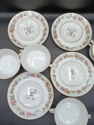 Set tazas consomé porcelana