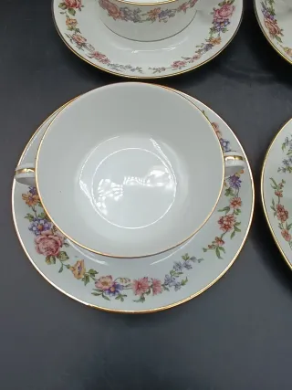 Set tazas consomé porcelana