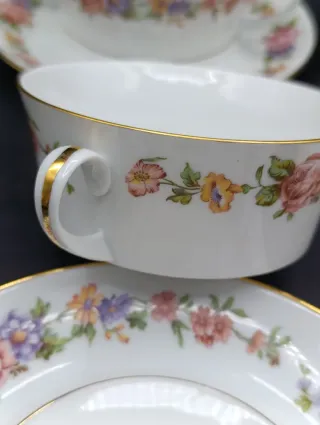 Set tazas consomé porcelana