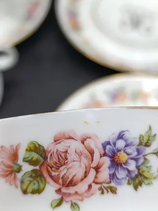 Set tazas consomé porcelana