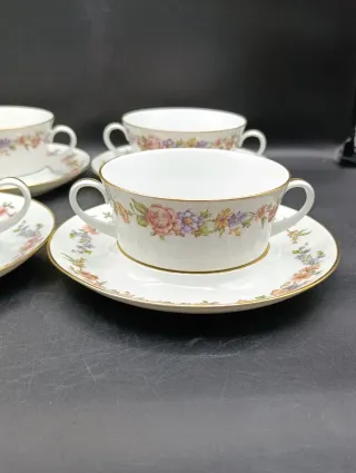 Set tazas consomé porcelana