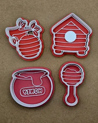 Set 4 formine per biscotti a tema miele