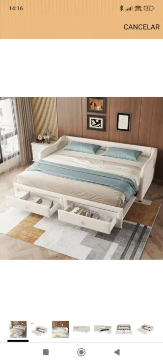 Cama 90x200 Ampliable Nueva