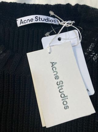 Acne Studios Maglione Girocollo Nero Grigio