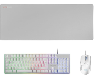 Mars Gaming Teclado, Ratón y Alfombrilla XXL