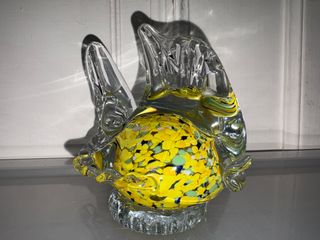Pesce Murano Vetro Giallo Decorazione