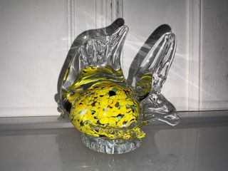 Pesce Murano Vetro Giallo Decorazione