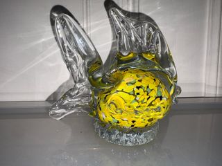 Pesce Murano Vetro Giallo Decorazione