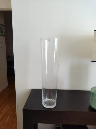 Jarrón de cristal alto para suelo