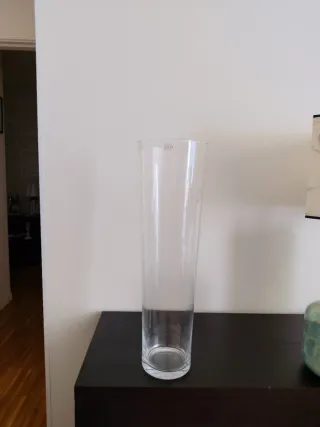 Jarrón de cristal alto para suelo