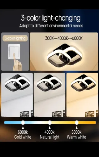 Lámpara de Techo Moderna Negra