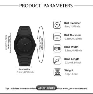 Reloj Negro Cuarzo Números Árabes