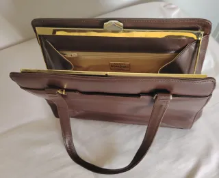 Bolso Cuero Vintage El Corte Inglés Marrón