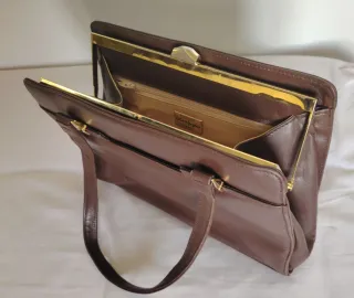 Bolso Cuero Vintage El Corte Inglés Marrón