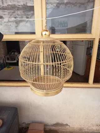 Pajarera dorada vintage