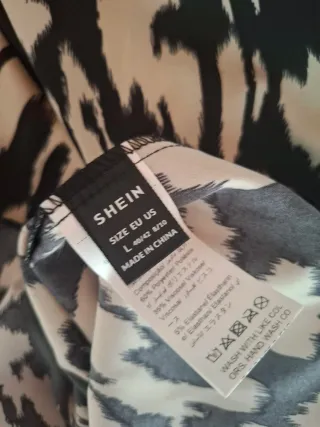 Vestito donna fantasia beige e nero