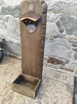Abridor cerveza madera rústico