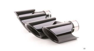 COLAS DE ESCAPE DOBLES PARA PORSCHE CAYENNE 95B 14-17 NEGRO BRILLANTE