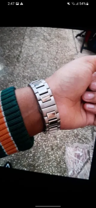 Orologio  blu e argento